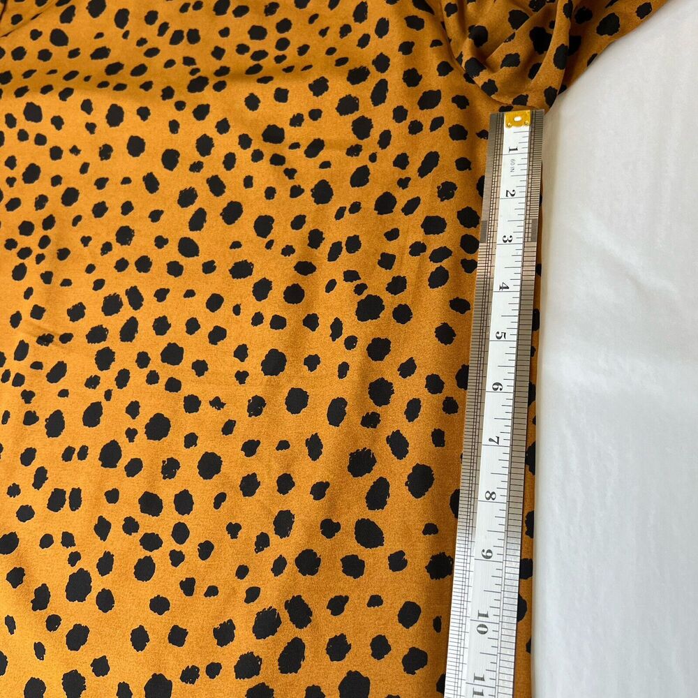 Roulee Oversized Balloon‎ Sleeve Orange Black Dots MIDI Tiered Dress Small** - Picture 13 of 15
